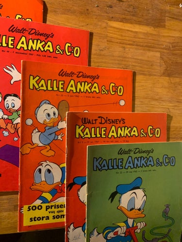 6 exemplar Walt Disney's Kalle Anka & C:o, 60-tal