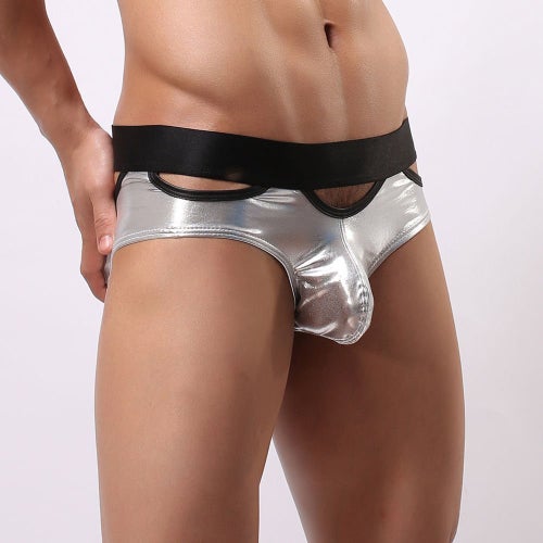 Boxer Kalsonger String Briefs SILVER METALLIC GLANS - Överraska älsklingen S M L