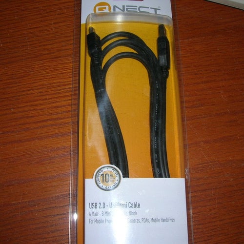 USB2.0 Mini kabel  A-hane - B Mini 5-pin hane 2 meter Svart
