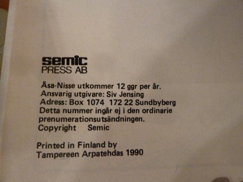 ÅSA-NISSE, 1990, TIDNING