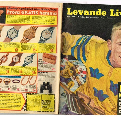 LEVANDE LIVET Nr 4 1961 (årgång 32) omslag: Nisse Nilsson