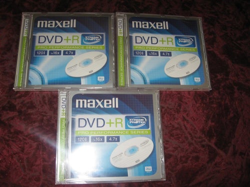 3 ST DVD + R 120 MIN 1X-16X 4,7GB RW MAXELL NYA OANVÄNDA