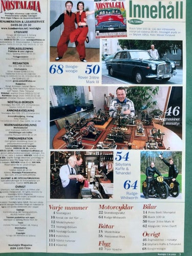 Nostalgia nr 7/8 2003: Buick 100 år, guide Volvo Duett, Rover 3-litre, Riva