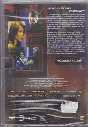 DVD / Critical Mass / Treat Williams, Lori Loughlin, Udo Kier / Ny & Inplastad