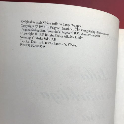 LILLA SOFIS MÄRKLIGA RESA Els Pelgrom The Tjong King 1987