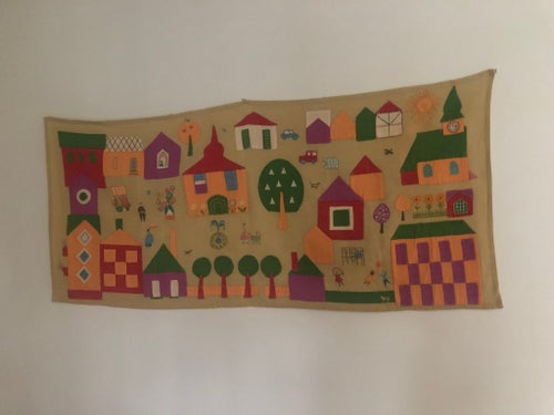 Jättevacker vintage Väggbonad med Stadsmotiv