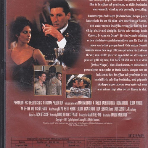 DVD / En Officer Och Gentleman / Richard Gere, Debra Winger / Fint beg. skick