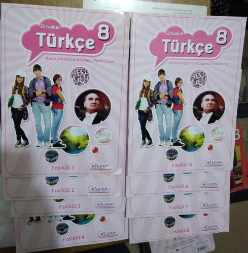 Turkce 8 konu anlatimli fasikul. 8 böcker. läroböcker i turkiska Åk 8