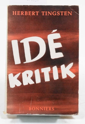 Idékritik / Herbert Tingsten.
