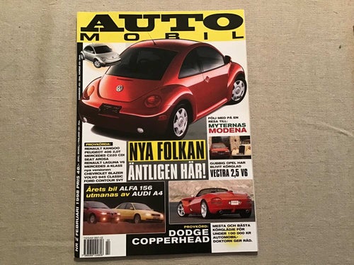 AUTOMOBIL NR 2 1998 NYA FOLKAN,DODGE COPPERHEAD,MERCEDES C 220CDI,FERRARI F50 GT