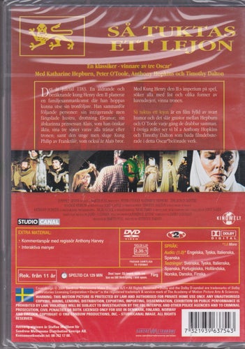 DVD / Så Tuktas Ett Lejon / Katherine Hepburn, Anthony Hopkins / Ny & Inplastad