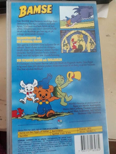 Video VHS 1972 BAMSE och Den Flygande Mattan Svenskt tal