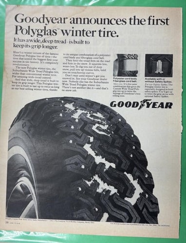Tidningsutdrag 1968 Goodyear Tires