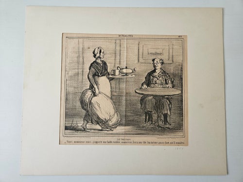 ANTIK TAVLA Voici monsieur quil voudra CHARIVARI DAUMIER URKLIPP GRAFIK Satir