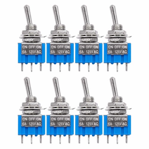 8st Miniswitchar Mini Toggle Switch 3-Pin 3 Position (ON-OFF-ON) Miniature