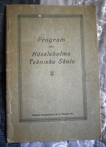 Program för Hässleholm tekniska skola , 1921