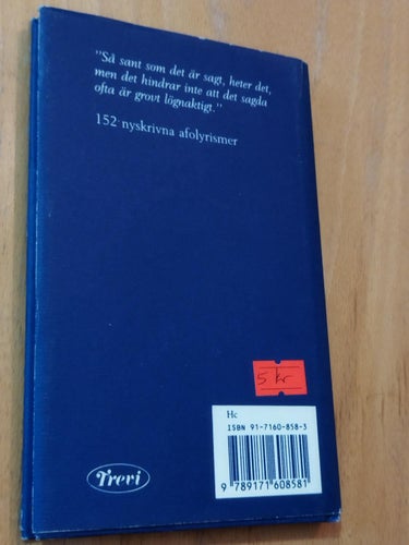 De darrande löven Nya afolyrismer - Artur Lundkvist. bok, Very Fine plus