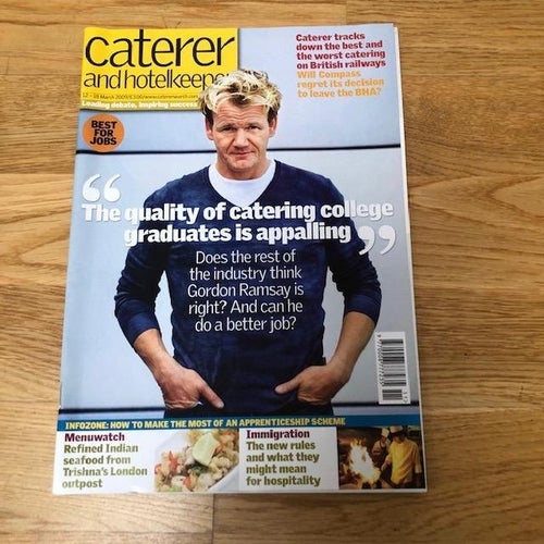 Caterer & Hotelkeeper Magazine March 2009 - Gordon Ramsay Front Cover