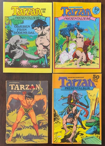Tarzan Presentalbum - Edgar Rice Burroughs - Blandade Årgångar, 1962-89, 4 st