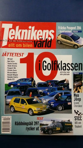 Teknikens Värld 21 1998: BMW 730d E38, Jeep Grand Cherokee V8, Nissan Almera