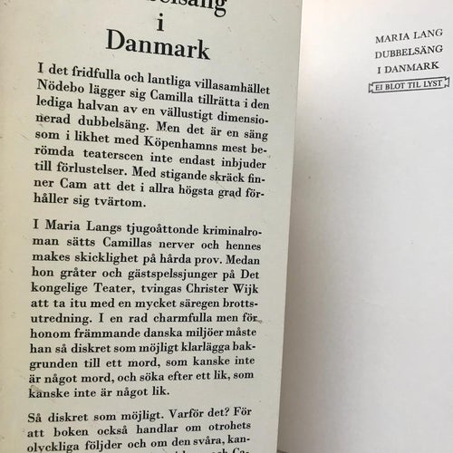 DUBBELSÄNG I DANMARK Maria Lang 1975