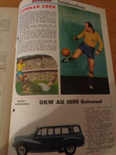 Rekord nr38 1962 Tjeckoslovakiska lagbild, fotboll , boxning, Gunnar Gren