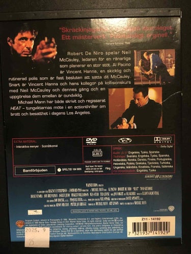 Heat - DVD (1995)(Beg) Mann / Pacino + DeNiro + Kilmer