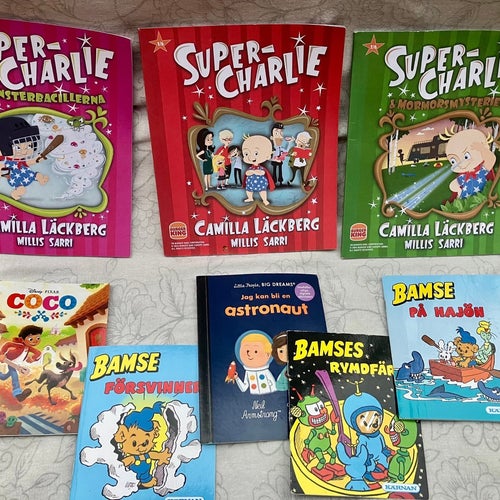Bokpaket/ böcker Bamse, Super-Charlie & Monsterbacillerna av Camilla Läckberg