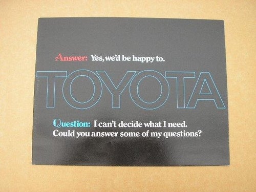 Försäljningsbroschyr TOYOTA Answer..................