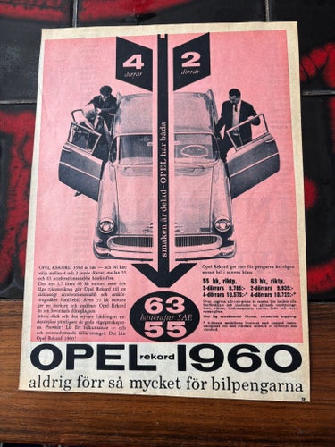 Opel Rekord 1960 Annons