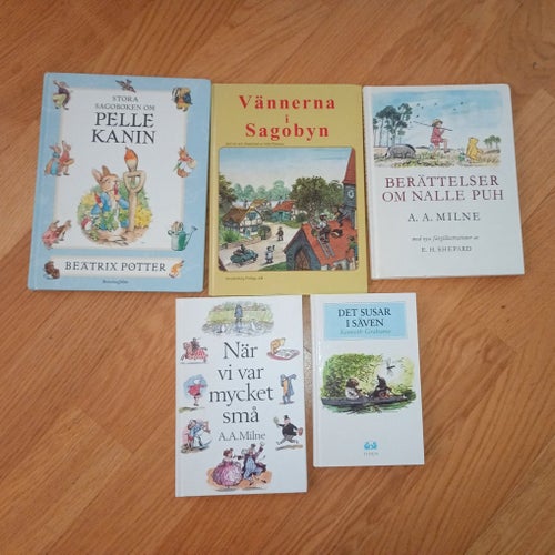 Klassiker; Sagoboken om Pelle Kanin Beatrix Potter, Nalle Puh, Det susar i Säven