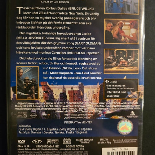 The Fifth Element (Det Femte Elementet) DVD