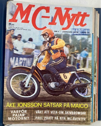 MC-Nytt 1972 - Komplett årgång 12 nummer - Original samlarpärm
