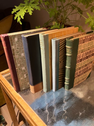 5 st inbundna vintageböcker – Fiske/Resor/Rymden