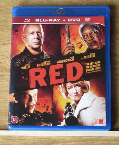 Red Bruce Willis 2-disc Bluray Nyskick!
