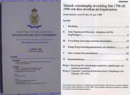 Militärteknisk utveckling, NATO m.m. (Krigsvet 4/1996)