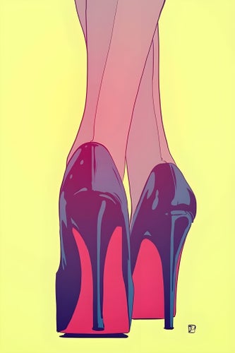 Fashion Poster 50x70 cm – High Heels / Stilren Mode Tavla | Pop Art / Fashion Ar