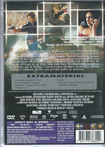 DONÂ´T SAY A WORD - MICHAEL DOUGLAS -SPECIAL EDITION ( SVENSKT TEXT )