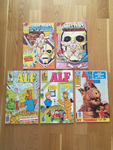5st Serietidningar Masters Of The Universe MOTU He-Man & ALF Vintage Nostalgi