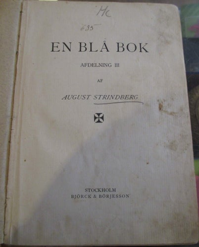 August Strindberg, En blå bok afdelning 3, 1908
