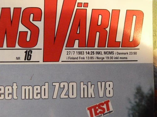 TEKNIKENS VÄRLD, 27/07 1983, NR 16,