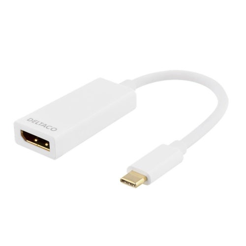 DELTACO USB-C till DisplayPort Adapter 4K 60Hz, USB 3.1 Type-C till DP 19-pin