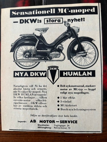 DKW Humlan Annons 1961