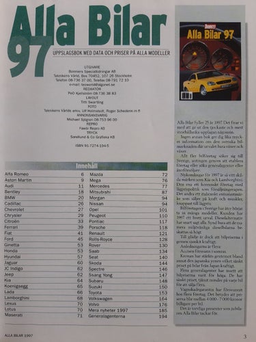 Alla bilar 1997 - bilkatalogen med årets alla bilar, från Teknikens Värld