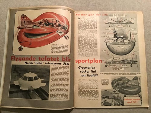 TEKNIK FÖR ALLA NR 1 1957 Flygande tefat,STIRLINGMOTOR MOSS,MERCES BENS 190.FORD