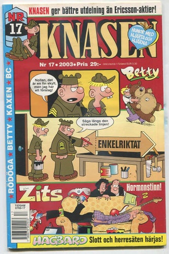 Knasen 2003 nr 17 Hagbard, Rödöga, Betty, Kaxen, Zits