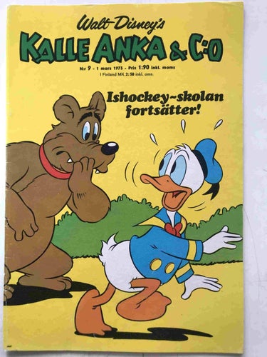 Kalle Anka - 1973:9 FN-VF med Stål-Långbens hockeyskola