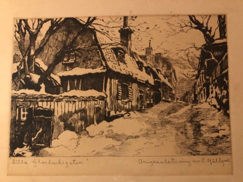 Etsning från Lilla Glasbruksgatan