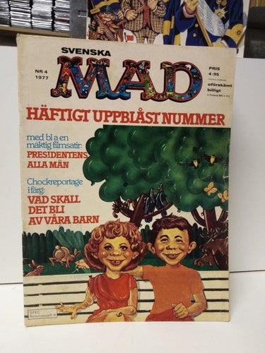 Svenska Mad 1977 nr 4 med Att barnen ska bli nånting. Very Good,