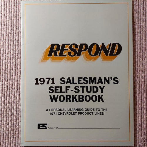 Chevrolet 1971 Salesman's self-study workbook Respond